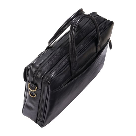 Echte leren laptoptas in zwart, met schoudertas van Satchel Messenger - Belmont - Image 5