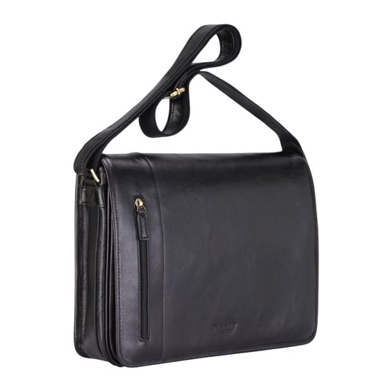 Echte leren zwarte laptoptas met schoudertas - Astor - Image 3