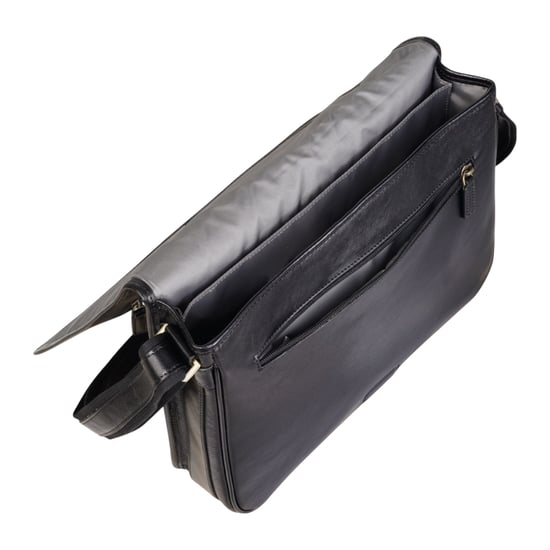 Echte leren zwarte laptoptas met schoudertas - Astor - Image 5