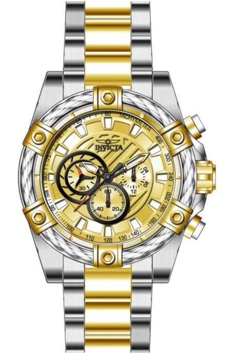 Invicta Bolt 49747 Heren Horloge - Quartz Uurwerk - Roestvrij Staal met gouden Wijzerplaat - 52mm - Image 1