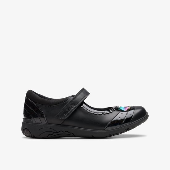 Relda Spark Kinderen Zwarte Leren Schoenen - Image 1