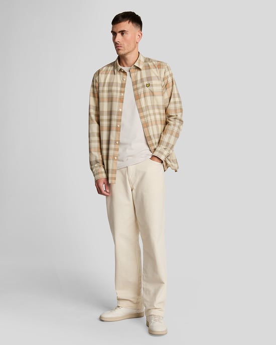 Lyle & Scott katoenen T-shirt met ronde hals - zand - Image 2