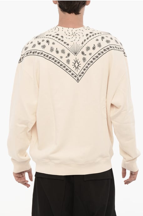 Sweatshirt met ronde hals en bandanamotief in zwart-wit - Image 2