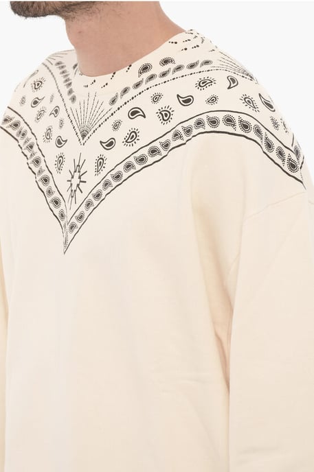 Sweatshirt met ronde hals en bandanamotief in zwart-wit - Image 3
