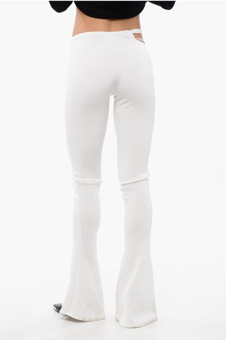 Uitlopende legging met uitsparing in beige - Image 2