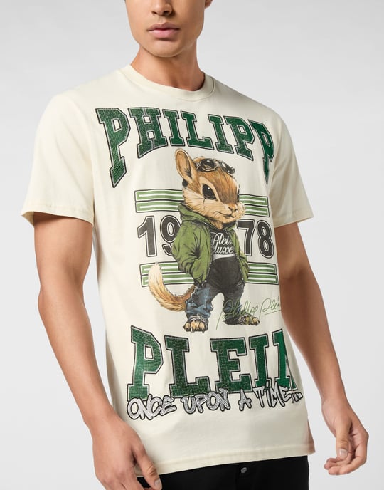 Round Neck T-Shirt College Squirrel Stones - Image 3
