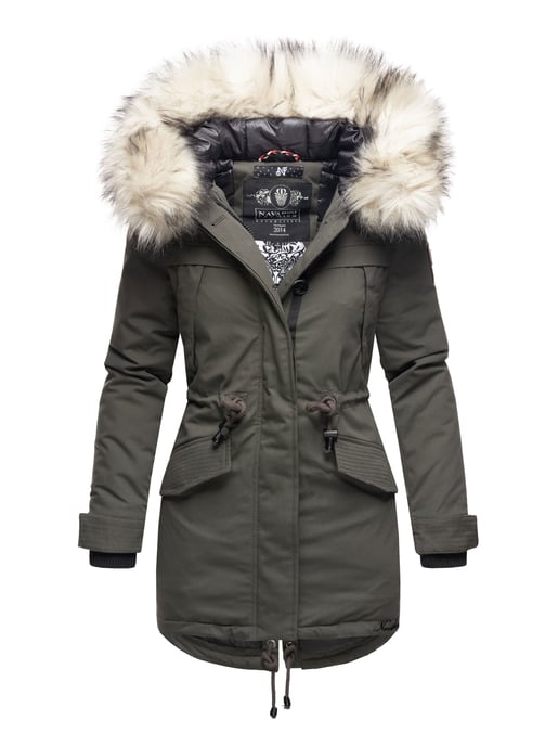 Navahoo Premium Dames Winterjas Lady Like – Klassieke Parka met Afneembare Kunstbontkraag - Image 1