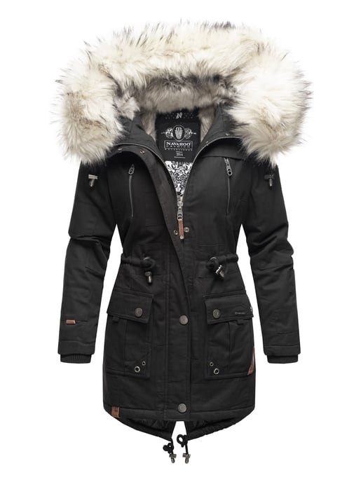 Navahoo Premium Dames Winterjas Honigfee – Warme Parka met Afneembare Kunstbontkraag - Image 1
