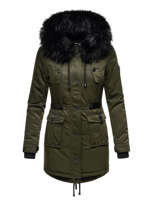 Navahoo Dames Winterjas Luluna-Princess – Warm, Stijlvol & Met Teddyvoering en Kunstbontkraag - Image 2