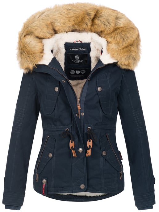 Navahoo Dames Winterjas Pearl – Korte Parka met Teddyfleece & Afneembare Bontkraag - Image 1