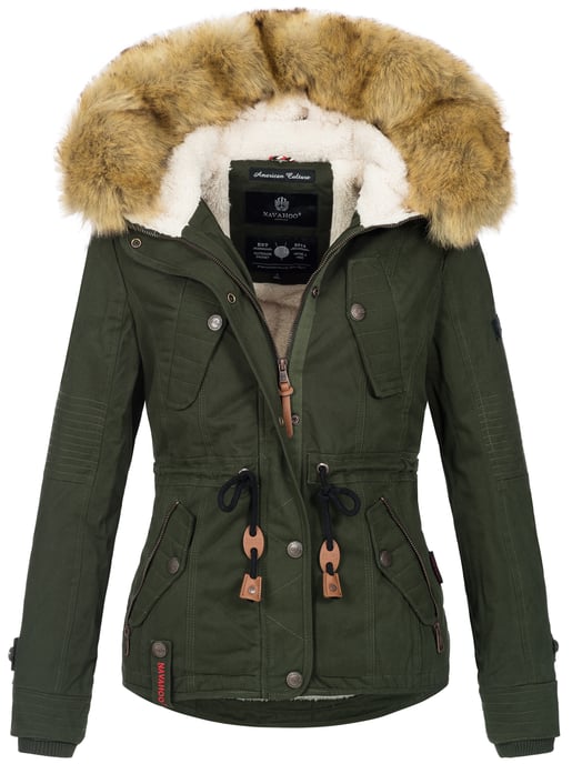 Navahoo Dames Winterjas Pearl – Korte Parka met Teddyfleece & Afneembare Bontkraag - Image 1