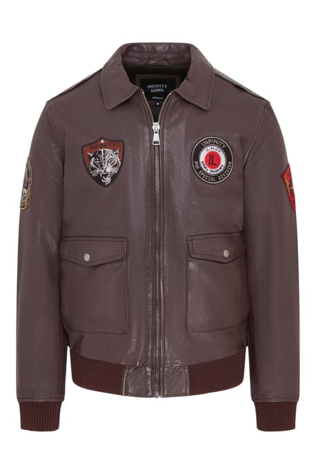 Heren bruin vliegend leren bomberjack G-1 Aviator kraag - Hudson - Image 2