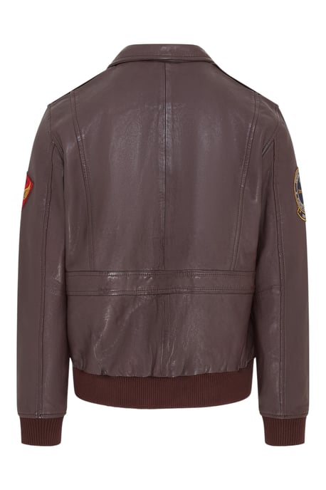 Heren bruin vliegend leren bomberjack G-1 Aviator kraag - Hudson - Image 5