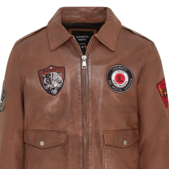 Heren bruin vliegende leren bomberjack G-1 Aviator kraag - Hudson - Image 6