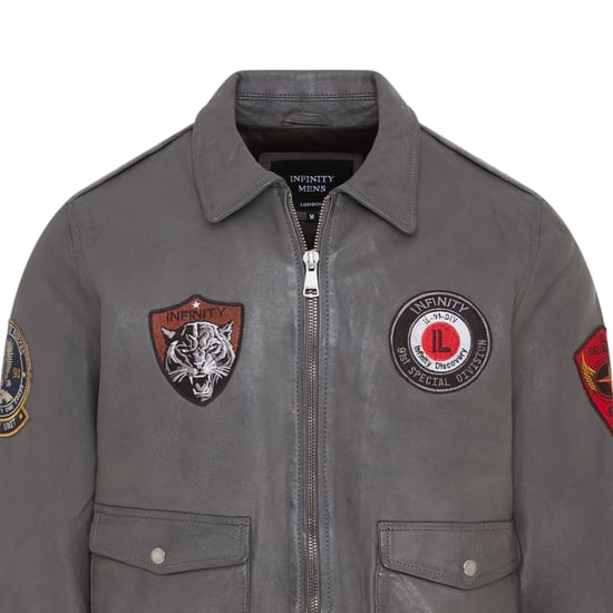 Heren grijs Flying leren bomberjack G-1 Aviator kraag - Hudson - Image 6