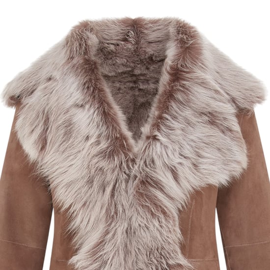 Dames Taupe Schapenvacht Toscana Merino Shearling Suède Leren Jas - Siena - Image 6