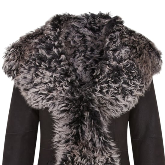 Dames zwarte Toscaanse schapenvacht leren trenchcoat met capuchon - Coast - Image 5