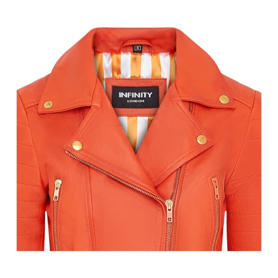 Dames Brando Cropped Oranje Leren Jas - Longtown - Image 5