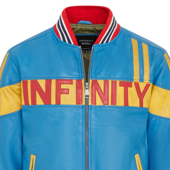 Heren blauw leren Track Racing Moto Bomber Bikerjack - Racer - Image 5