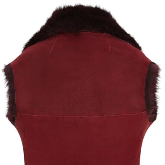Dames bordeaux Toscana schapenvacht lang gilet-Sorocaba - Image 6