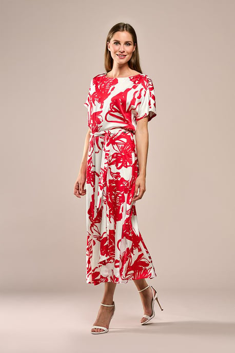 Carissa Print Rok Rood / Wit - Image 1