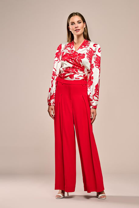 Carly Print Blouse Rood / Wit - Image 1
