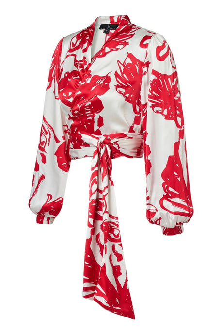 Carly Print Blouse Rood / Wit - Image 3