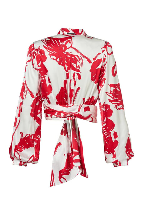 Carly Print Blouse Rood / Wit - Image 4
