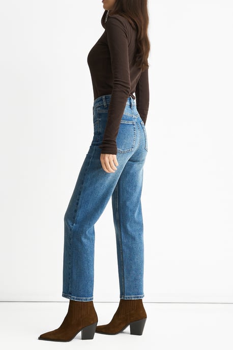 Blauwe jeans met rechte pijpen en middelhoge taille - Image 3