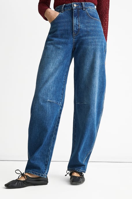 Blauwe jeans met middelhoge taille en rechte pijpen - Image 2