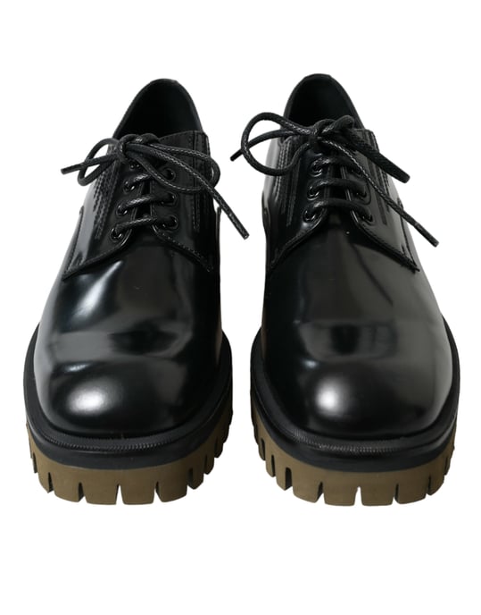 Leren Oxfords met Vetersluiting in Patentskin - Image 2