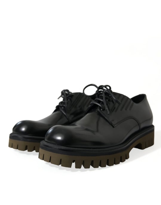 Leren Oxfords met Vetersluiting in Patentskin - Image 3
