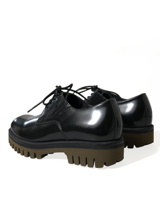 Leren Oxfords met Vetersluiting in Patentskin - Image 4