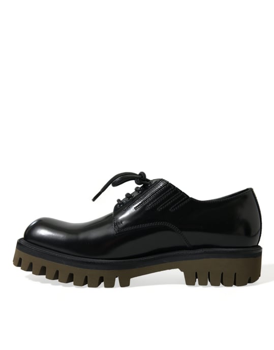 Leren Oxfords met Vetersluiting in Patentskin - Image 5