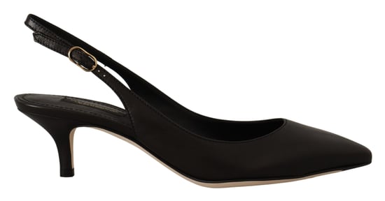 Leren Slingback Hakken Zwarte Hakken - Image 1