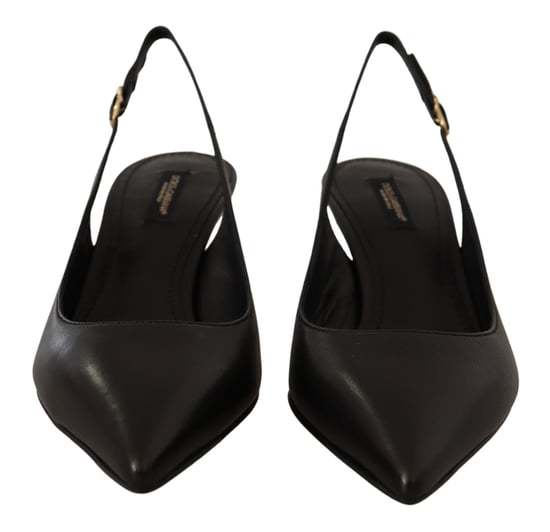 Leren Slingback Hakken Zwarte Hakken - Image 5