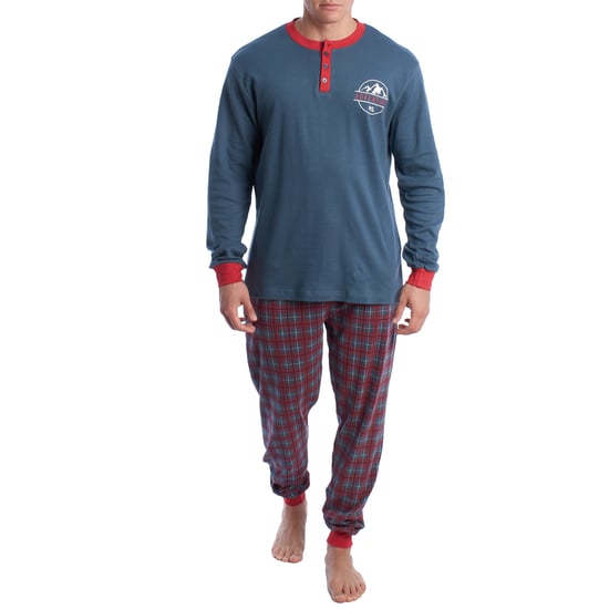 Katoenen herenpyjama met lange mouwen KLP4 - Image 1