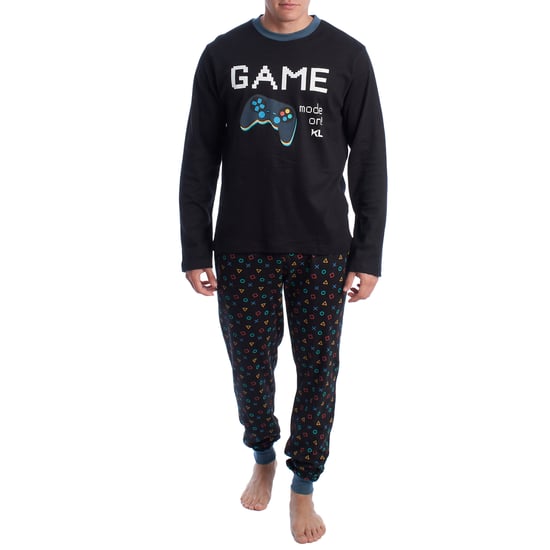 Katoenen herenpyjama met lange mouwen KLP4 - Image 1