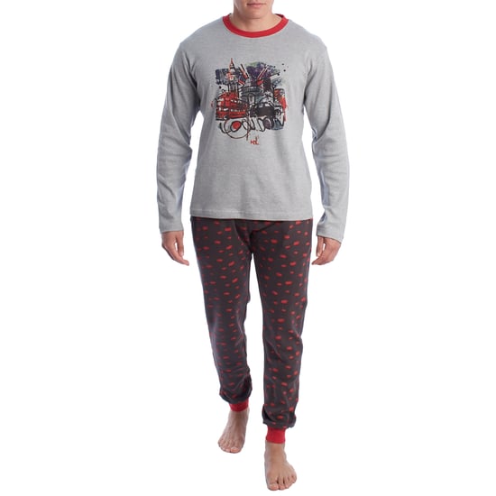 Katoenen herenpyjama met lange mouwen KLP4 - Image 1