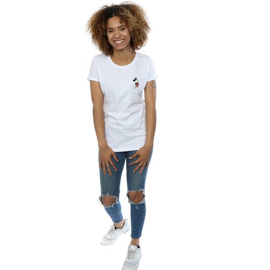 Disney Dames/Dames Mickey Mouse Kickin Retro Borst Katoenen T-Shirt (Wit) - Image 4