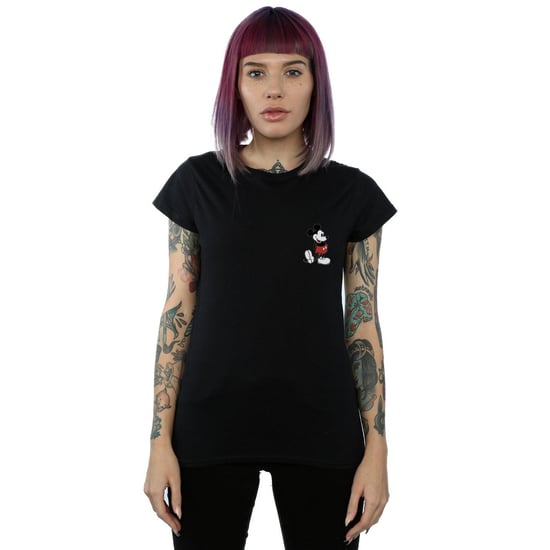 Disney Dames/Dames Mickey Mouse Kickin Retro Borst Katoenen T-Shirt (Zwart) - Image 2
