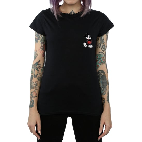 Disney Dames/Dames Mickey Mouse Kickin Retro Borst Katoenen T-Shirt (Zwart) - Image 3