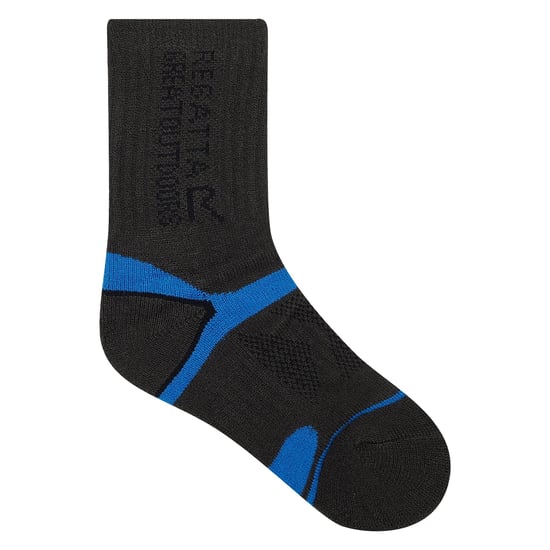Regatta Kinder/Kinder Blister Protect II Crew Sokken (Donkergrijs/Snorkelblauw) - Image 1