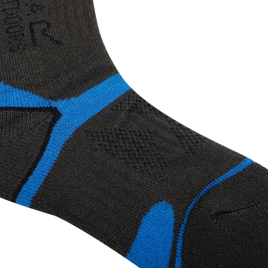 Regatta Kinder/Kinder Blister Protect II Crew Sokken (Donkergrijs/Snorkelblauw) - Image 3
