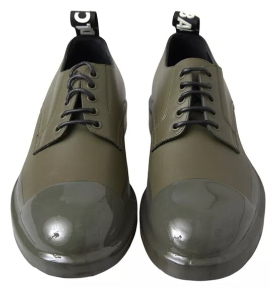 Laceloze Derby Schoenen Militaire Groen - Image 2