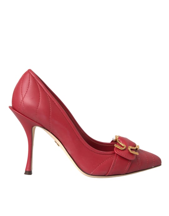 Gequilted Leren Pumps met Puntige Neus - Image 1