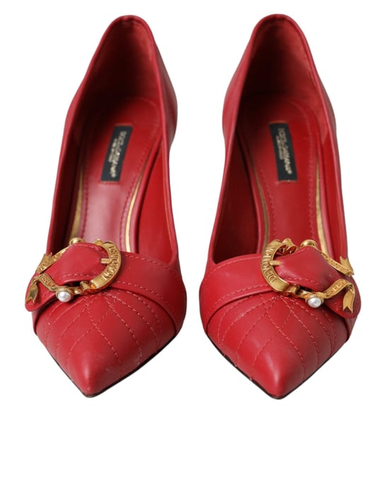 Gequilted Leren Pumps met Puntige Neus - Image 2