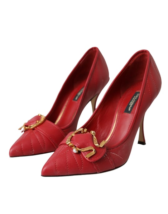 Gequilted Leren Pumps met Puntige Neus - Image 3
