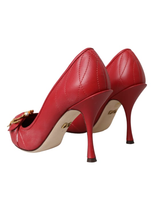 Gequilted Leren Pumps met Puntige Neus - Image 4