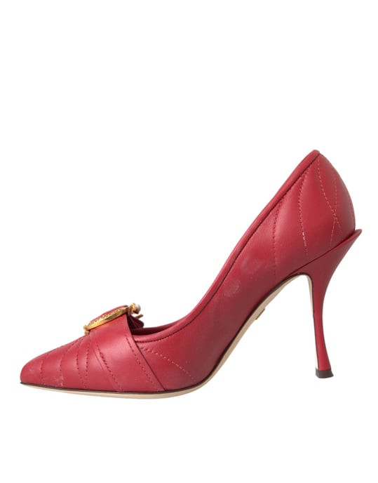 Gequilted Leren Pumps met Puntige Neus - Image 5